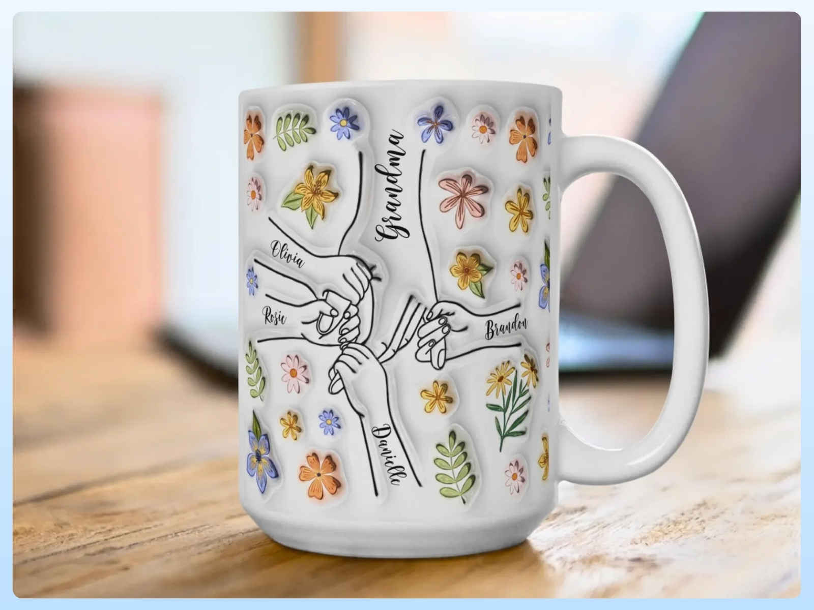 3D inflated style mug personalized Mother's Day